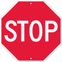NMC™ 18" X 18" White .05" Plastic Parking And Traffic Sign "STOP"