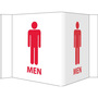 NMC™ 6" X 12" White .050" Plastic Restroom And Access Sign "MEN"