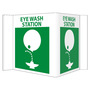 NMC™ 6" X 12" White .050" Plastic Eye Wash Sign "EYE WASH STATION"