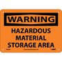 NMC™ 7" X 10" Orange .05" Plastic Chemicals And Hazardous Material Sign "WARNING HAZARDOUS MATERIAL STORAGE AREA"