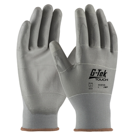 Protective Industrial Products 3X G-Tek® 13 Gauge Gray Polyurethane Palm And Finger Coated Work Gloves With Gray Nylon Liner And Knit Wrist