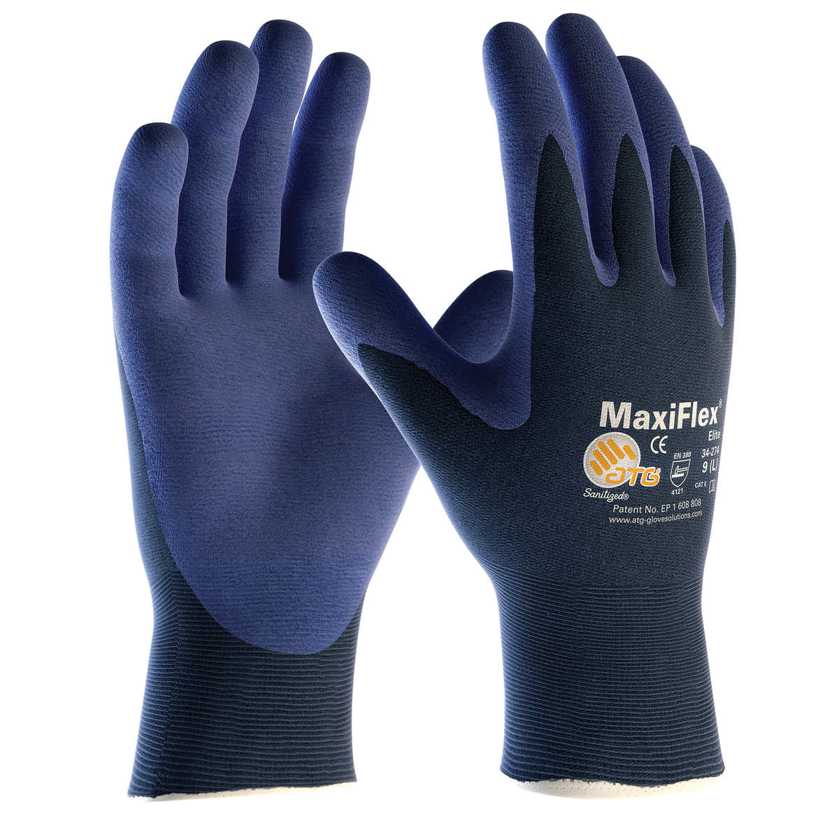 MaxiFlex Elite 34-274 Nitrile Foam Palm Work Gloves Lightweight Size 10-XL 