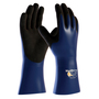Protective Industrial Products Large MaxiDry® Plus™ Black Nitrile Full Hand Coated Work Gloves With Blue Nylon And Elastane Liner And Gauntlet Cuff