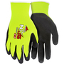 MCR Safety® Large NXG 13 Gauge Black Latex Palm And Fingertips Dipped Coated Work Gloves With Black Nylon And Polyester Liner And Knit Wrist