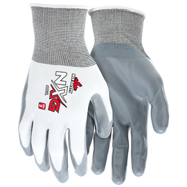 MCR Safety® Size X-Large NXG 15 Gauge Gray Nitrile Palm And Fingertips Coated Work Gloves With Gray Nylon Liner And Knit Wrist