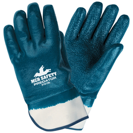 Memphis Glove Large Predator® Nitrile Full Dip Coated Work Gloves With Jersey Liner And Safety Cuff