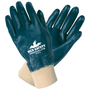 MCR Safety® Small Predalite® Blue Nitrile Full Dip Coated Work Gloves With Blue Interlock Liner And Knit Wrist