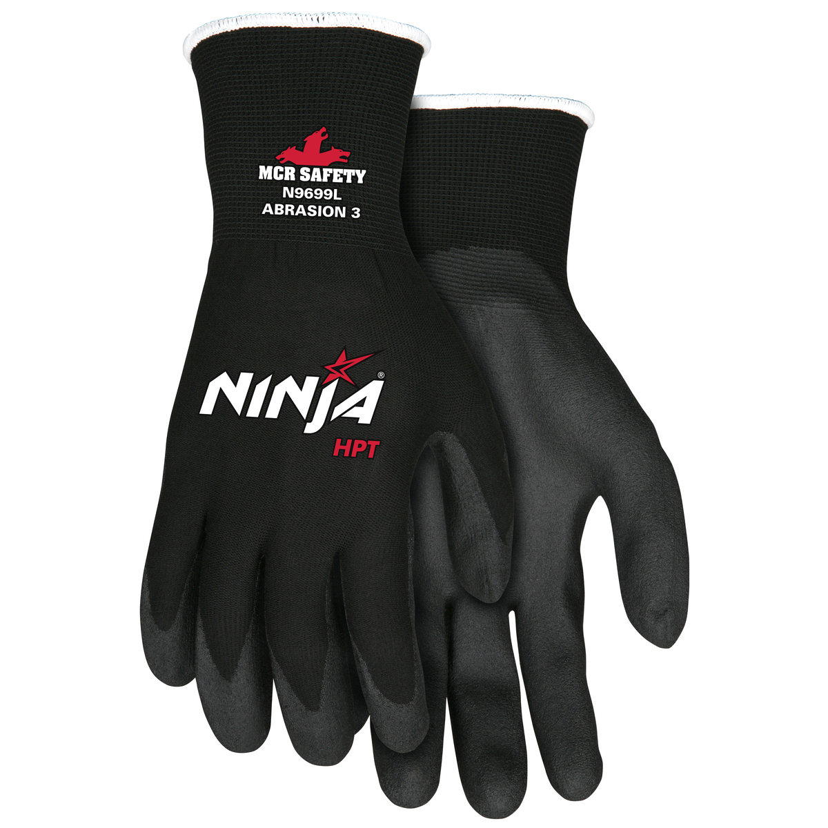 12 Pair Memphis Ninja Nylon Work Gloves with Polyurethane Coated Palm Medium 