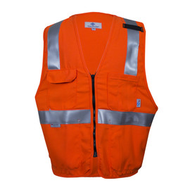 National Safety Apparel X-Large Hi-Viz Orange VIZABLE® FR Modacrylic Blend Vest