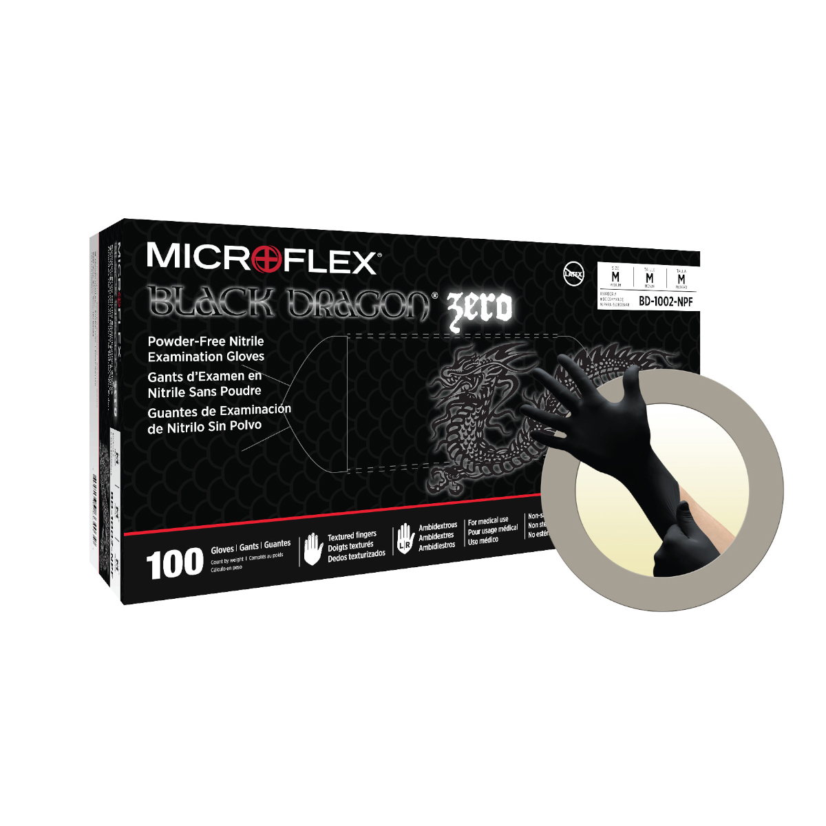 Nauwkeurig Middellandse Zee Vlek Airgas - ANEBD-100L-M - Ansell Medium Black MICROFLEX® Natural Rubber Latex  Black Exam Gloves (100 Gloves Per Dispenser)
