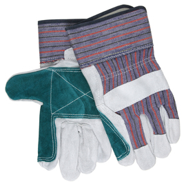 Memphis Glove Large Select Shoulder Double Leather Palm Gloves With Fabric Back And Rubberized Safety Cuff