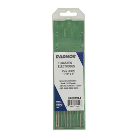 RADNOR™ 1/16" X 3" Pure Tungsten Electrode Ground (10 Per Package)