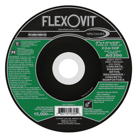 Flexovit® 4" X 1/4" X 5/8" SPECIALIST® CONCRETE 24 - 30 Grit Silicon Carbide Grain Reinforced Type 27 Depressed Center Grinding Wheel