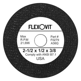 Flexovit® 2 1/2" X 1/2" X 3/8" HIGH PERFORMANCE™ 36 Grit Aluminum Oxide Grain Reinforced Type 1 Grinding Wheel
