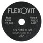 FlexOVit® 3" X 1/16" X 3/8" HIGH PERFORMANCE™ 46 Grit Aluminum Oxide Grain Type 1 Cut Off Wheel