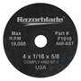 FlexOVit® 4" X 1/16" X 5/8" Razorblade® 60 Grit Aluminum Oxide Grain Type 1 Cut Off Wheel