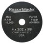 FlexOVit® 4" X 3/32" X 5/8" Razorblade® HD 36 Grit Aluminum Oxide Grain Type 1 Cut Off Wheel