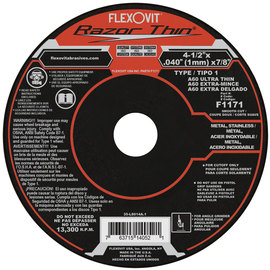 Flexovit® 4 1/2" X .040" X 7/8" RazorThin® 60 Grit Aluminum Oxide Grain Reinforced Type 1 Thin Cut Off Wheel