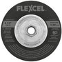 Flexovit® 4 1/2" X 1/8" X 5/8" - 11 FLEXCEL® 24 - 60 Grit Aluminum Oxide Grain Reinforced Type 27 Spin-On Semi Flexible Grinding Wheel
