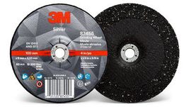 3M™ Silver Depressed Center Grinding Wheel, 87455, T27, 4 in x 1/4 in x 3/8 in