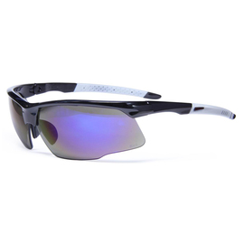 RADNOR™ QuartzSight™ Black Safety Glasses With Blue Mirror/Anti-Scratch Lens