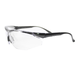 RADNOR™ Elite Plus Black Safety Glasses With Clear Polycarbonate Anti-Fog/Anti-Scratch Lens