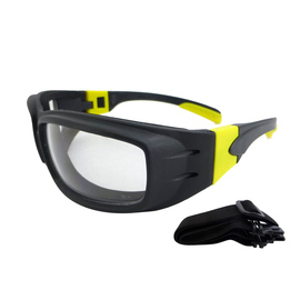 RADNOR™ Panzer™ Black Safety Glasses With Clear Anti-Fog/Anti-Scratch Lens