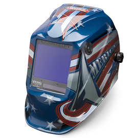 Lincoln Electric® VIKING® 3350 Red/White/Blue Welding Helmet With Variable Shades 5 - 13 Auto Darkening Lens, 4C® Lens Technology And All American® Graphic