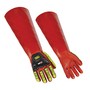 Ansell Size 12 Black And Hi-Viz Green Over Red RINGERS GLOVES® 075 PVC Chemical Resistant Gloves