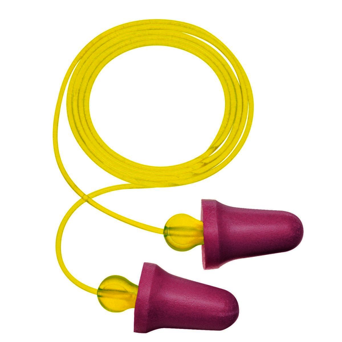 100 Pairs 3M Push-In Multiple Use Push-to-Fit Polyurethane Corded Earplugs 