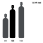 Industrial Grade Helium, Size 125 High Pressure Steel Cylinder, CGA-580