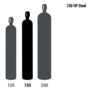 Breathing Air, Grade D, Size 150 High Pressure Steel Cylinder, CGA-346
