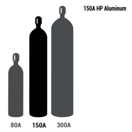 Industrial Grade Carbon Dioxide, Size 150 High Pressure Aluminum Cylinder, CGA-320