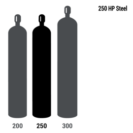Industrial Grade Oxygen, Size 250 High Pressure Steel Cylinder, CGA-540