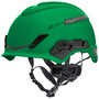 MSA Green V-Gard® H1 HDPE Cap Style Climbing Helmet With Ratchet Suspension