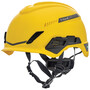 MSA Yellow V-Gard® H1 Safety Helmet HDPE Cap Style Climbing Helmet With Ratchet Suspension
