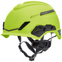 MSA Hi-Viz Yellow V-Gard® H1 HDPE Cap Style Climbing Helmet With Ratchet Suspension