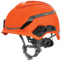MSA Orange V-Gard® H1 Safety Helmet HDPE Cap Style Climbing Helmet With Ratchet Suspension