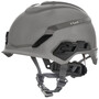 MSA Gray V-Gard® H1 HDPE Cap Style Climbing Helmet With Ratchet Suspension