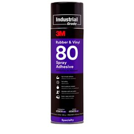 3M™ Rubber and Vinyl Spray Adhesive 80, Yellow, 24 fl oz Can (Net Wt 19 oz), NOT FOR SALE IN CA AND OTHER STATES