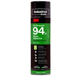 3M™ Hi-Strength Spray Adhesive 94 ET, Low VOC <20%, Clear, 24 fl oz Can (Net Wt 19.8 oz)