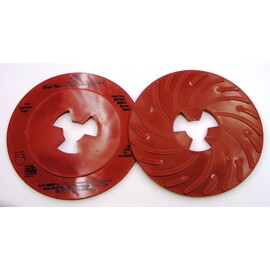 3M™ Disc Pad Face Plate Ribbed 80514, 7 in Extra Hard Red