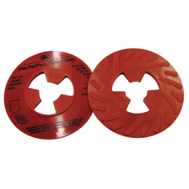 3M™ Disc Pad Face Plate Ribbed 81732, Extra Hard, Red