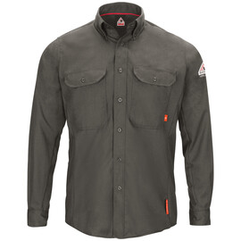 Bulwark® Large Gray TenCate Evolv™ Flame Resistant Long Sleeve Shirt With Button Front Closure