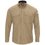 Bulwark® Large Long Khaki TenCate Evolv™ IQ Series® Long Sleeve Lightweight Flame Resistant Shirt With Button Front Closure And Insect Shield