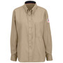 Bulwark® Women's 3X Khaki Modacrylic/Cellulosic/Aramid Flame Resistant Uniform Shirt With Button Front Closure