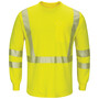 Bulwark® 4X Regular Hi-Viz Yellow Aramid/Lyocell/Modacrylic Lightweight Long Sleeve Flame Resistant T-Shirt With Insect Shield And Reflective Striping