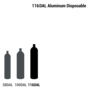 10PPM Sulfur Dioxide, 20PPM Hydrogen Sulfide, 60PPM Carbon Monoxide, 1.45% Methane, 15% Oxygen, Balance Nitrogen Certified Reference Material, 116 Liter Portable Disposable Aluminum Cylinder, CGA C10