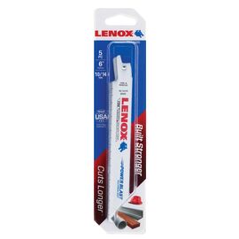 Lenox® 3/4" X .050" X 6" Bi-Metal Reciprocating Saw Blade 10/14 Tuff Tooth™ Teeth Per Inch