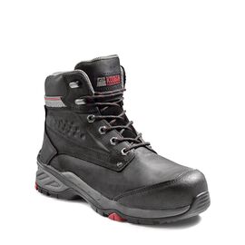 Kodiak® Size 9 1/2W Black Crusade Leather/Rubber Composite Toe Safety Boots With Electric Shock, Puncture Resistant And Slip Resistant Sole